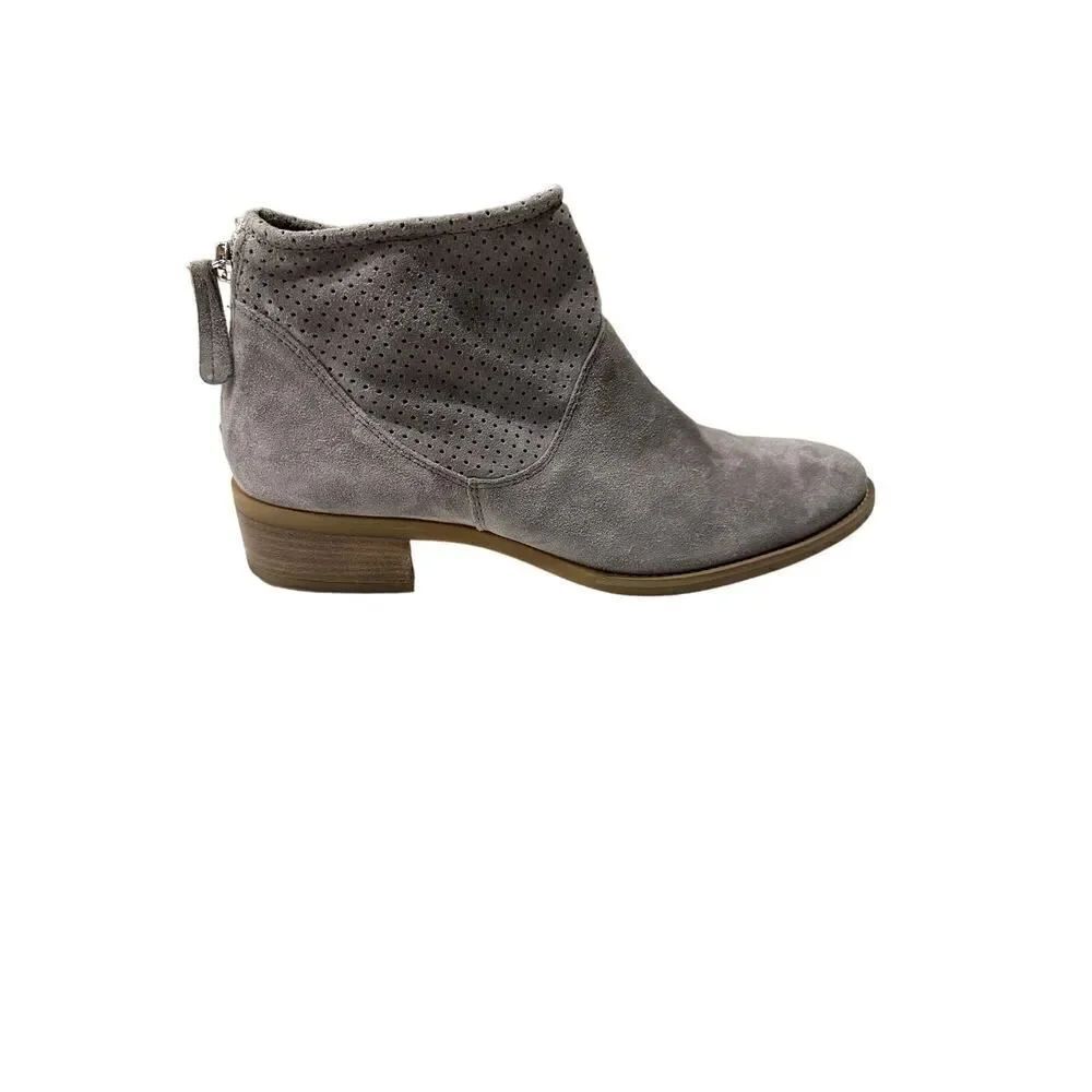 PAUL GREEN Women's Addison Suede Leather Perforated Booties Taupe Size 5/7.5